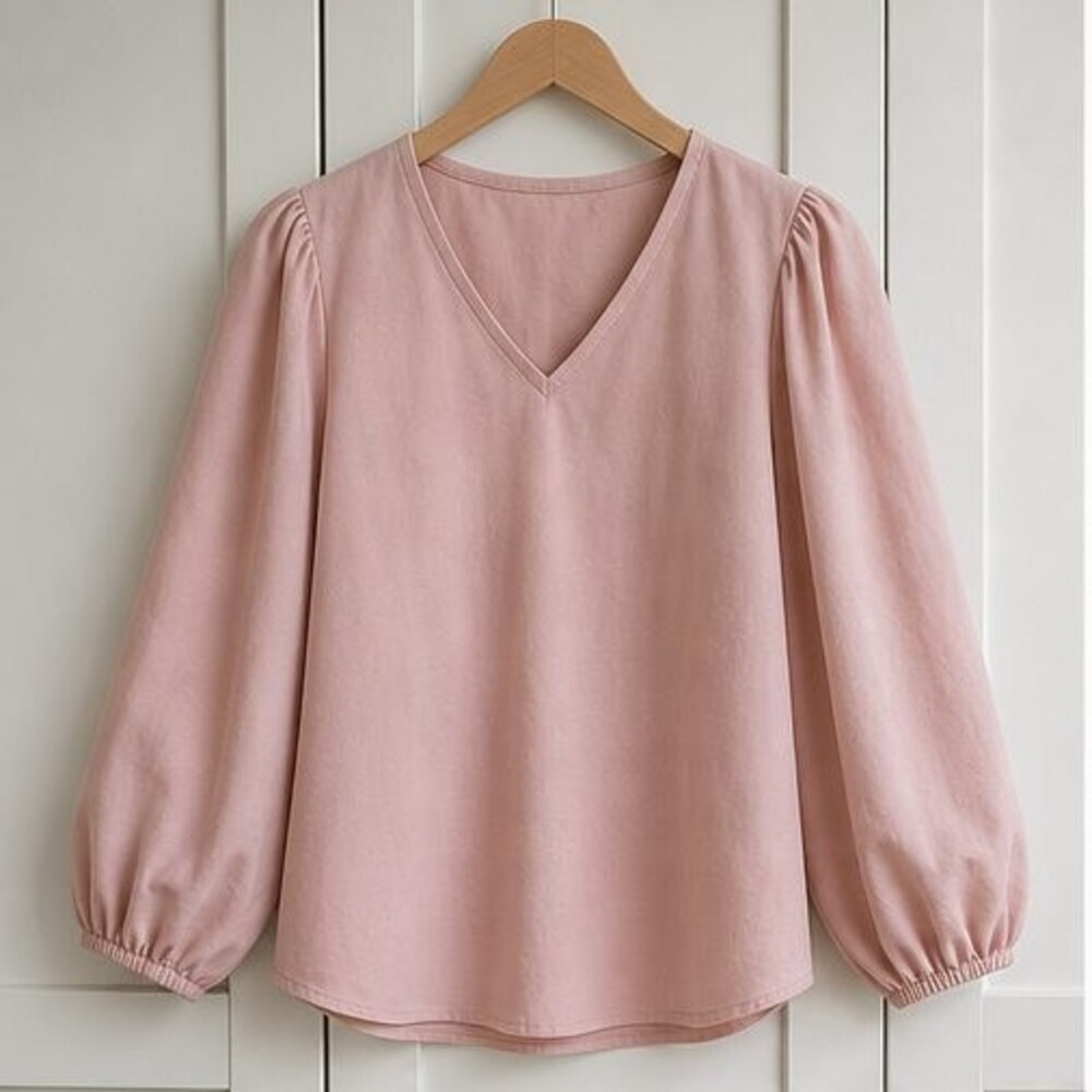 Gray Puff Sleeve Top